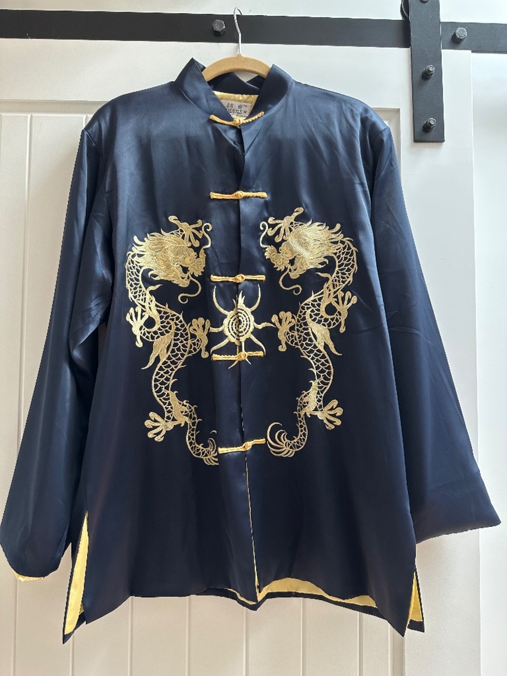 Asian Style Navy Silk Jacket